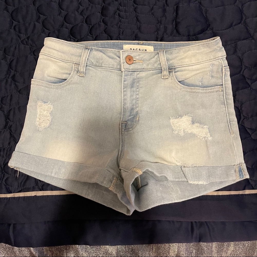 Pacsun light wash denim shorts